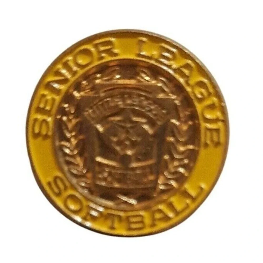 VTG Little League Softball‎ Senior District Lapel Pin Tie Tack Gold Tone Emblem
